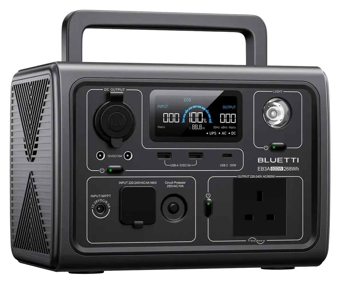 BLUETTI EB3A 600W 268Wh charging station