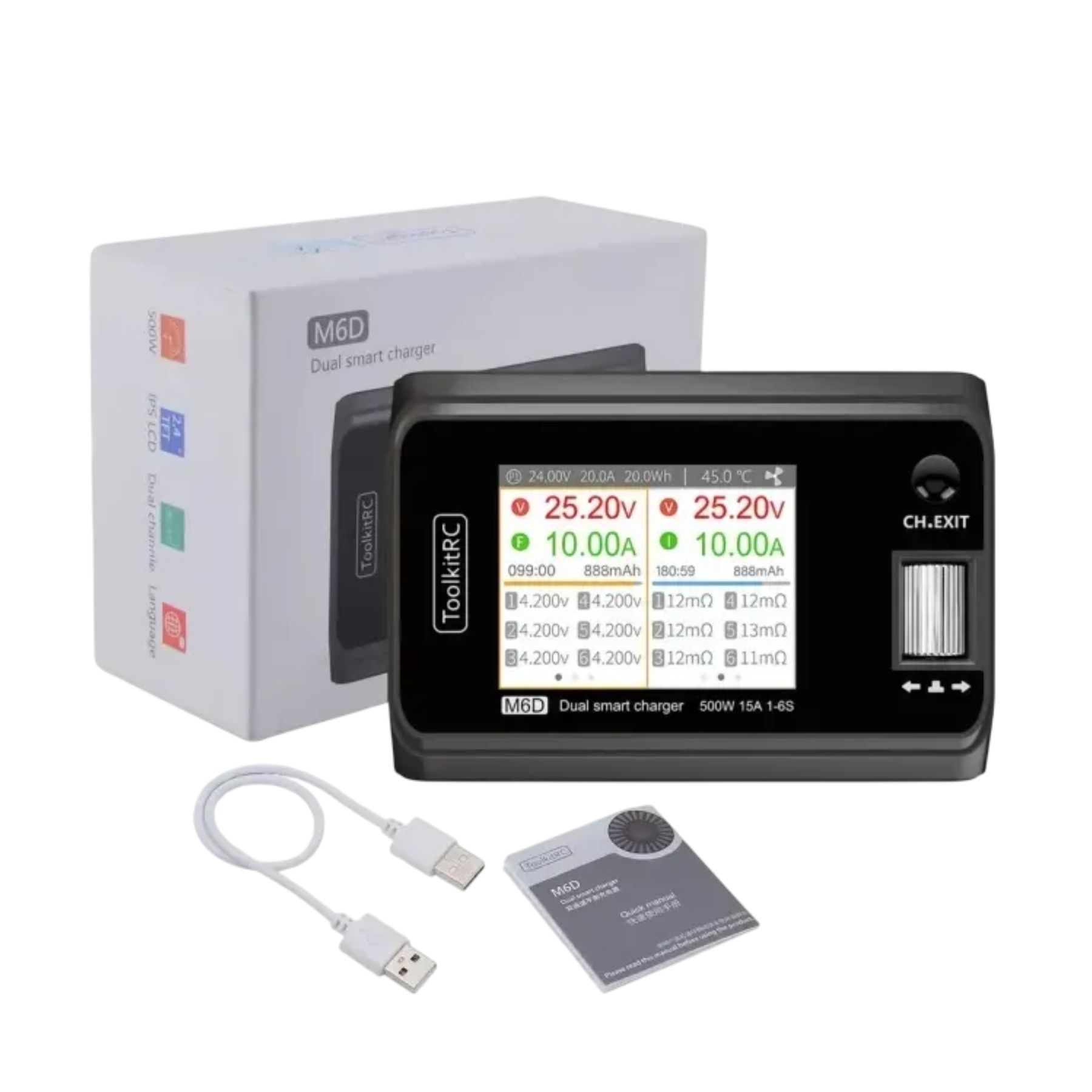 ToolkitRC M6DAC Charger (AC 200W / 2* DC 350W)
