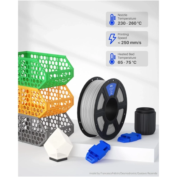 PLA Filament (plastic) for 3D printer CREALITY 1kg, 1.75mm, black