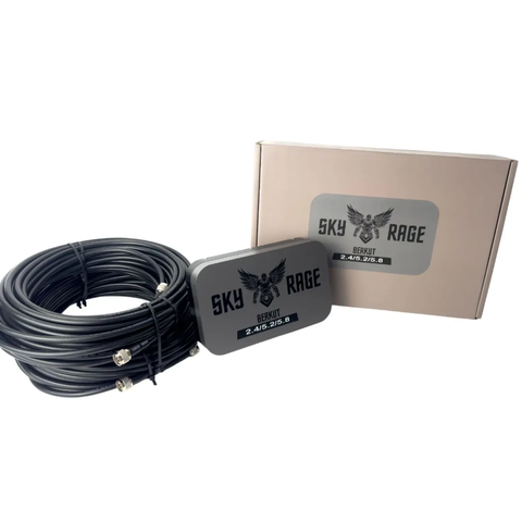 Комплект: Выносная антенна Berkut SkyRage 2,4/5,2/5,8G 10Вт с коаксиальным кабелем RG-8 20 метров N-Type N-type 7001135 фото