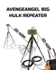 Wired repeater for amplifying and extending cables for signal amplifier antennas