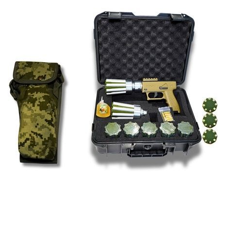 Infantry netball machine Ptashka 2.0: System + 10 cartridges + 1 barrel for quick reloading + holster + case